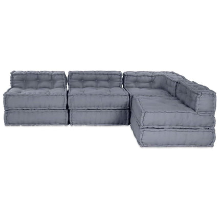 Modulsofa enhet 4 pcs Grå Tyg