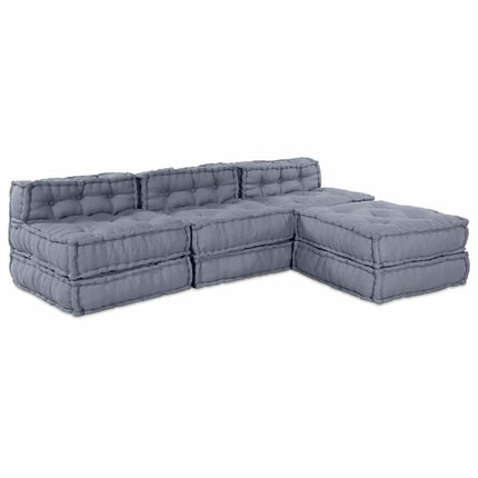 Modulsofa enhet 4 pcs Grå Tyg