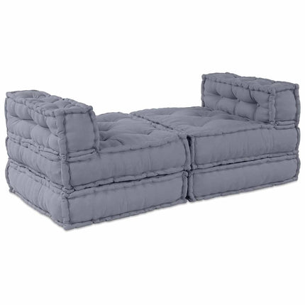 Modulsofa enhet 4 pcs Grå Tyg