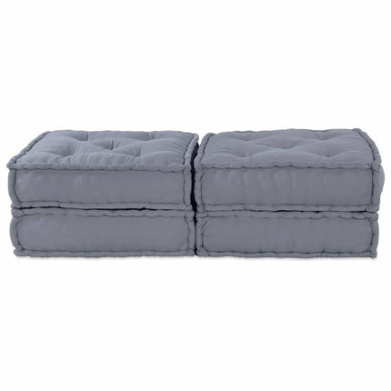 Modulsofa enhet 2 pcs Grå 140 x 70 x 36 cm Tyg