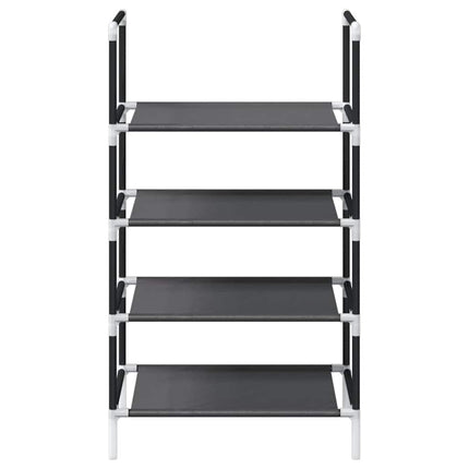 Skohylla 4 hyllor svart 44x28x77 cm fiberduk