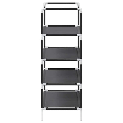 Skohylla 4 hyllor svart 44x28x77 cm fiberduk
