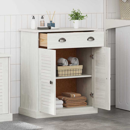 Badrumsskåp VIGO Vit och antikvit 68 x 34 x 80 cm Massiv furu