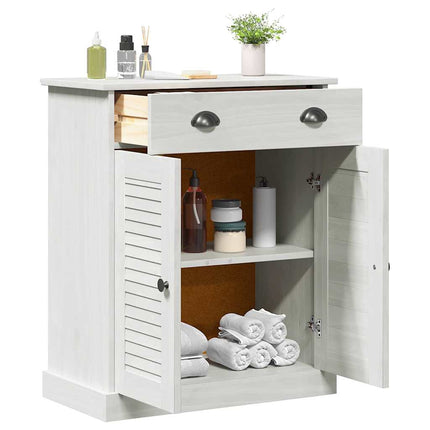 Badrumsskåp VIGO Vit och antikvit 68 x 34 x 80 cm Massiv furu