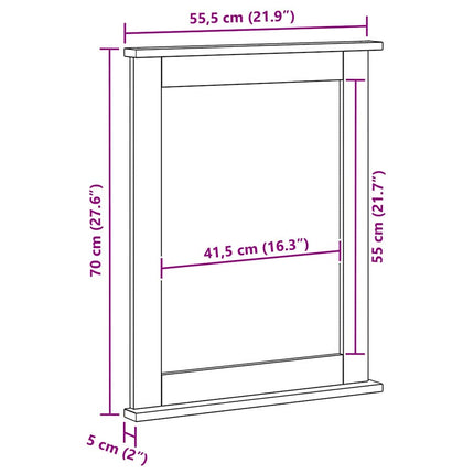 Spegel med spegel VIGO Honung brun 55,5 x 5 x 70 cm Massiv furu