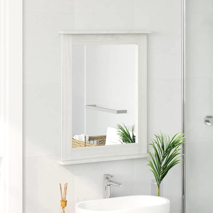 Spegel Rektangulär VIGO Antik vit 55,5 x 5 x 70 cm Massiv furu