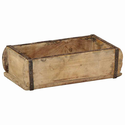 Bricka med lagring Brun 30 x 15 x 9 cm Solid återvunnen trä