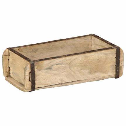 Bricka med lagring Brun 30 x 15 x 9 cm Solid återvunnen trä