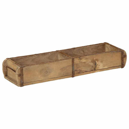 Bricka med lagring Brun 57 x 15 x 9 cm Solid återvunnen trä