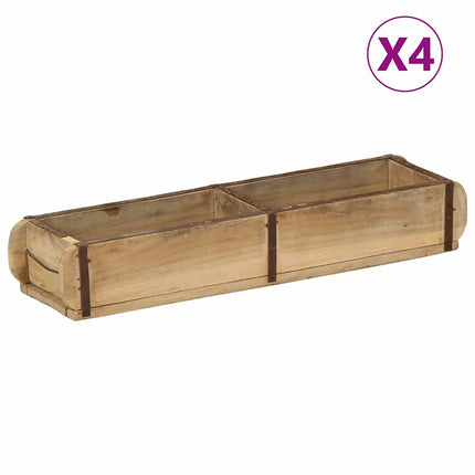 Bricka 4 pcs Brun 57 x 15 x 9 cm Solid återvunnen trä