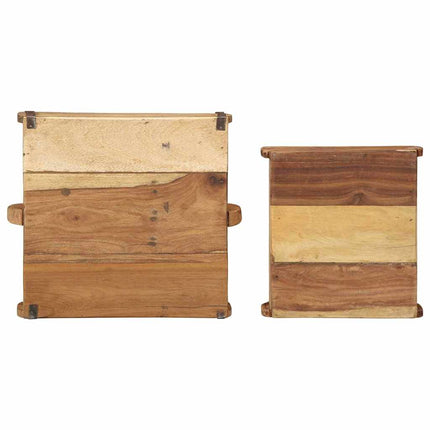 Bricka 2 pcs Brun 29 x 31 x 10 cm Solid återvunnen trä
