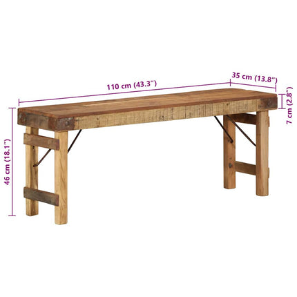 bänk Naturfärg 110 x 35 x 46 cm Återvunnet Gamla Trä