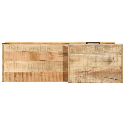 bänk med låda med lagring Brun 110 x 35 x 50 cm Rå mango