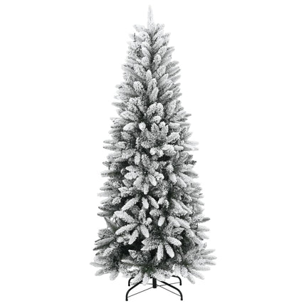 Plastgran med 150 LEDs och snö 120 cm