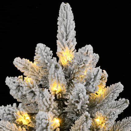 Plastgran med 150 LEDs och snö 120 cm