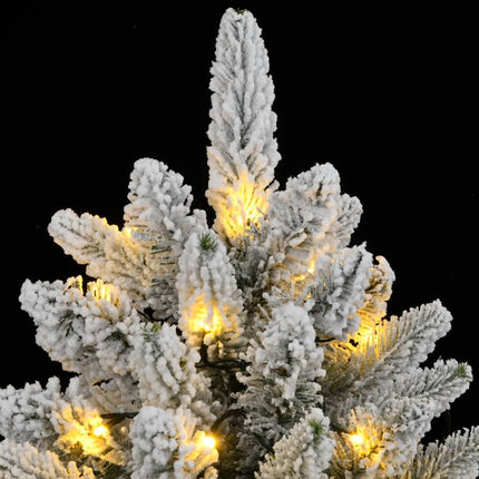 Plastgran med 300 LEDs och snö 210 cm