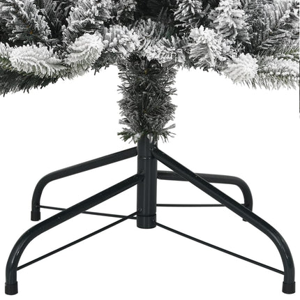 Plastgran med 300 LEDs och snö 210 cm