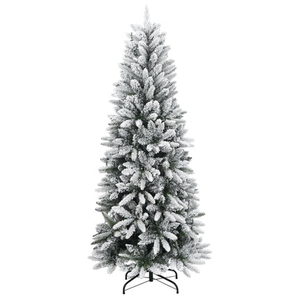 Plastgran med 300 LEDs och snö 240 cm