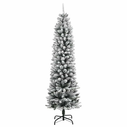 Plastgran med 150 LEDs och snö 120 cm