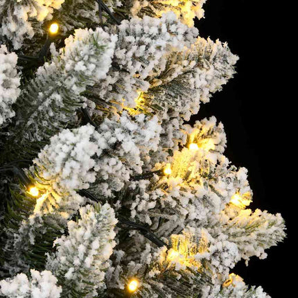 Plastgran med 150 LEDs och snö 120 cm