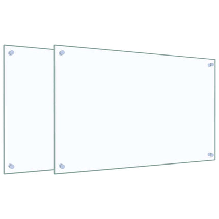 Stänkskydd 2 st transparent 80x50 cm härdat glas
