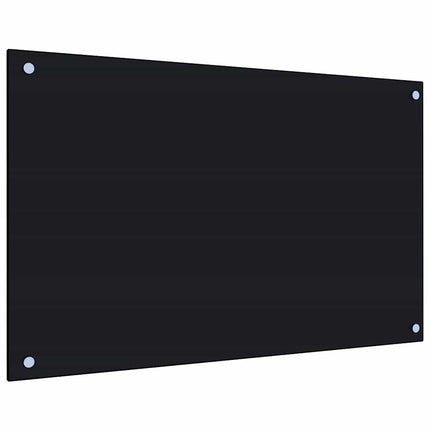 Stänkskydd 2 st svart 80x50 cm härdat glas