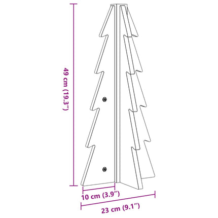Julgran i trä 49 cm massiv furu
