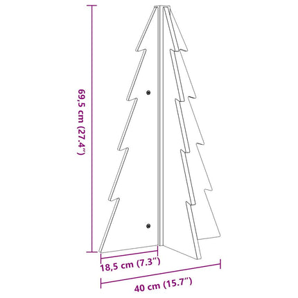 Julgran trä vaxbrun 69,5 cm massiv furu