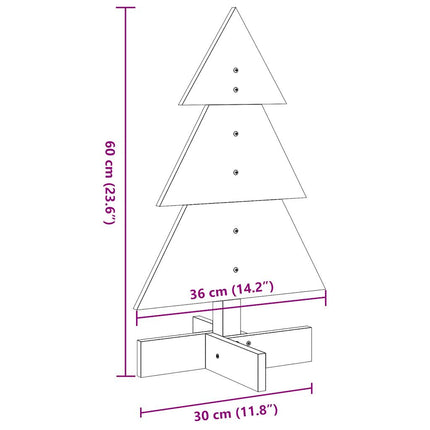 Julgran trä vaxbrun 60 cm massiv furu