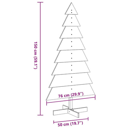 Julgran trä vit 150 cm massiv furu