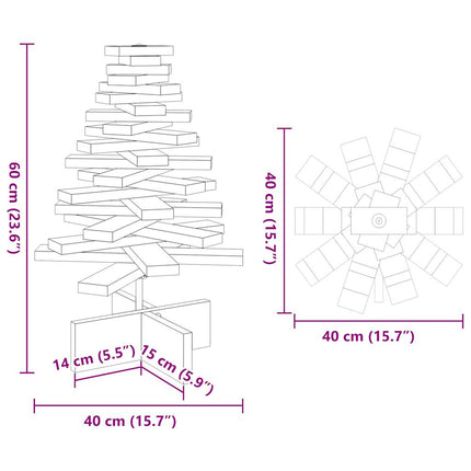 Julgran trä vaxbrun 60 cm massiv furu