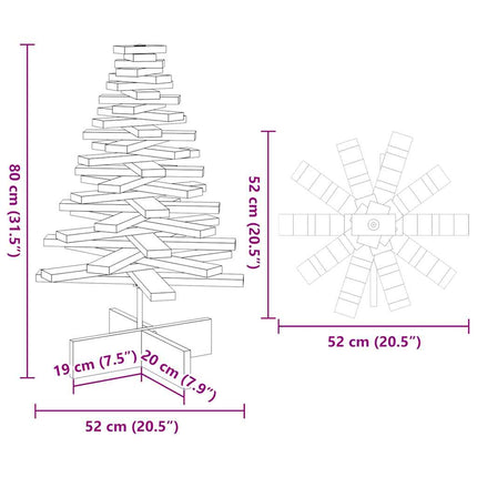 Julgran trä vit 80 cm massiv furu