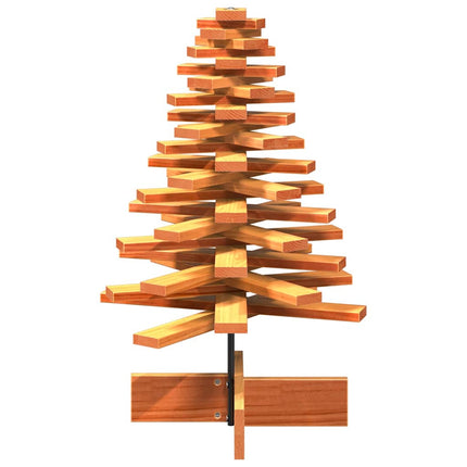 Julgran trä vaxbrun 80 cm massiv furu
