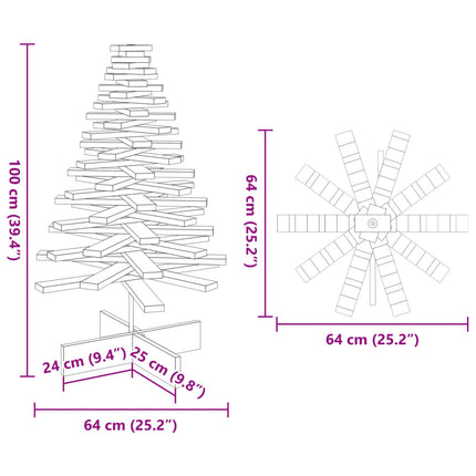 Julgran trä 100 cm massiv furu