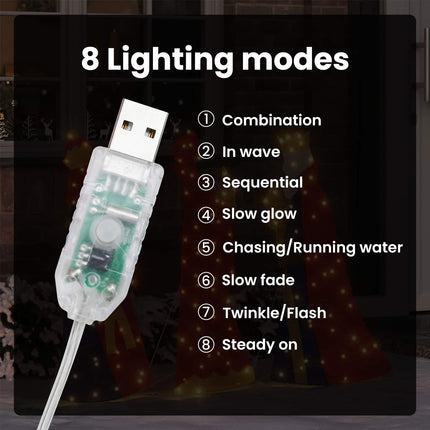 3 vise männens julbelysning 3 st Varmvit 105 cm tyg LED-lampor