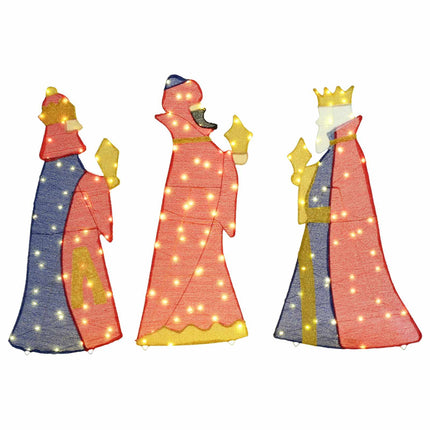 3 vise männens julbelysning 3 pcs Varmvit 105 cm tyg