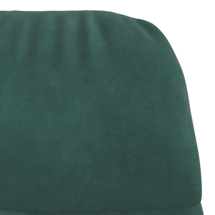 Vilstol med fotpall mörkgrön sammet