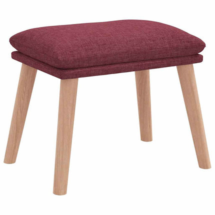 Vilstol med fotpall Vinröd tyg