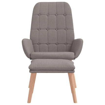 Vilstol med fotpall taupe tyg