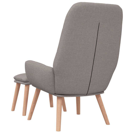 Vilstol med fotpall taupe tyg