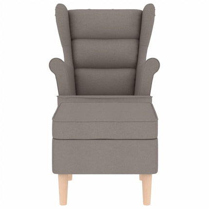 Fåtölj med fotpall taupe tyg