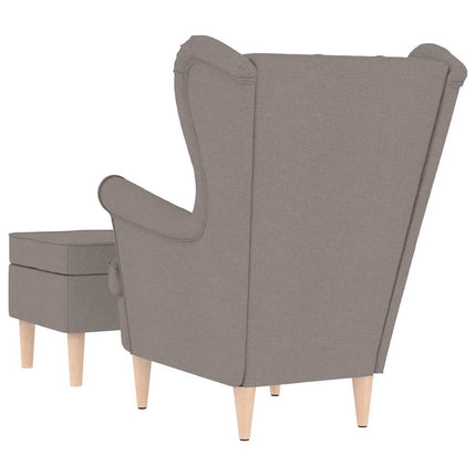 Fåtölj med fotpall taupe tyg