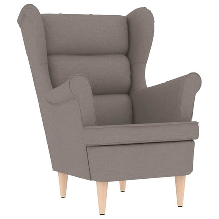 Fåtölj med fotpall taupe tyg