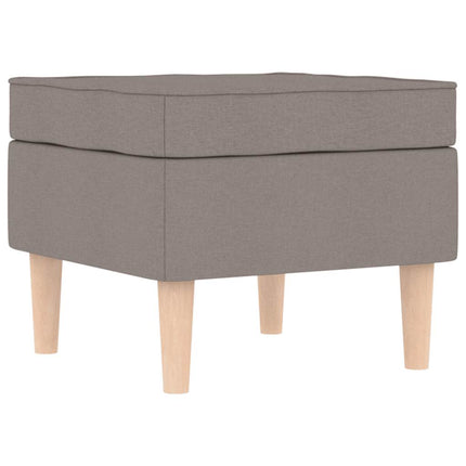 Fåtölj med fotpall taupe tyg