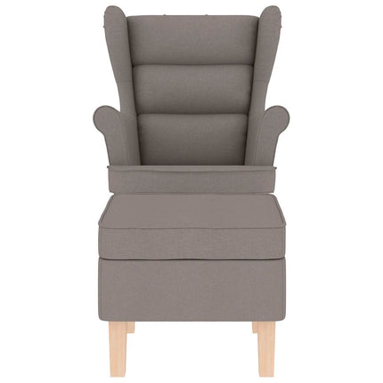 Gungstol med fotpall taupe tyg