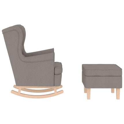 Gungstol med fotpall taupe tyg