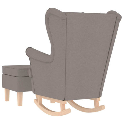 Gungstol med fotpall taupe tyg