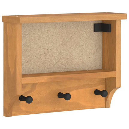 Vägghängd klädhängare SANDNES 45x12x35 cm massiv trä furu