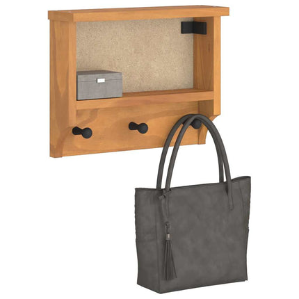 Vägghängd klädhängare SANDNES 45x12x35 cm massiv trä furu