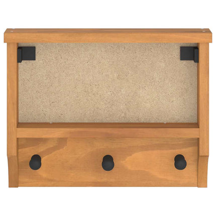 Vägghängd klädhängare SANDNES 45x12x35 cm massiv trä furu